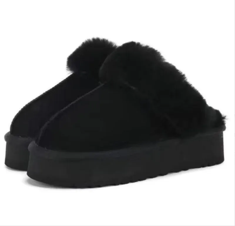 Aumentar el hombre Zapatillas de plataforma para mujer Botas para la nieve Manténgase abrigado Bota suave y cómoda Piel de oveja