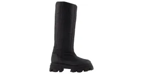 Autre Marque Botas altas acolchadas en poliéster negro 