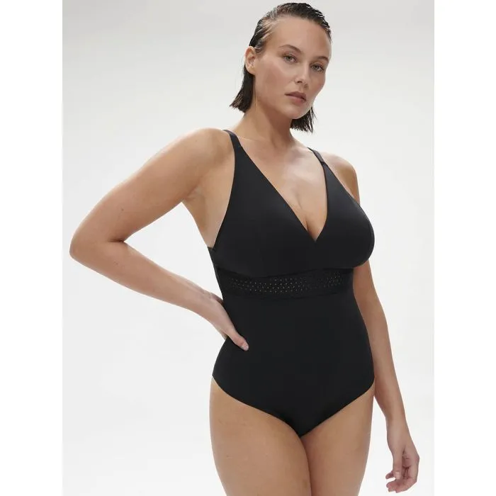 Bañador mujer Simone Perele Hoya con aros 1EAB17 Negro