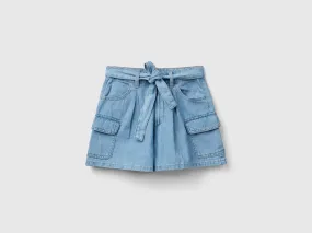 Bermudas cargo en denim ligero