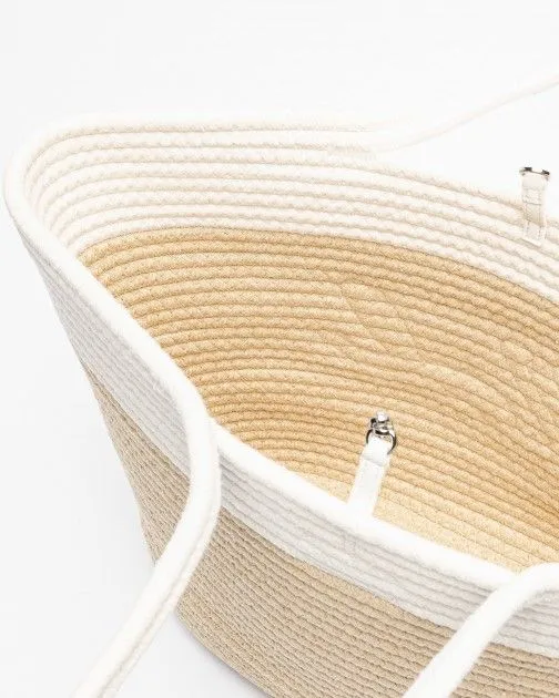 Bolso de hombro Karl Lagerfeld K/Signature Beach Basket Blanco