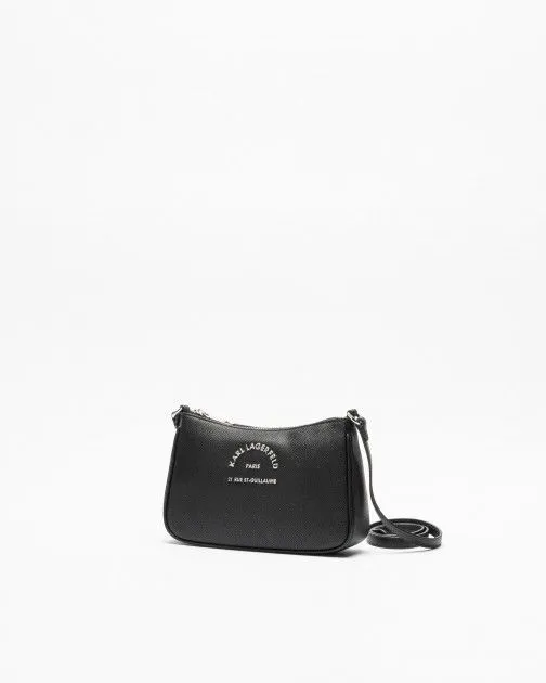 Bolso de hombro Karl Lagerfeld RSG Metal SM Zip CB Negro