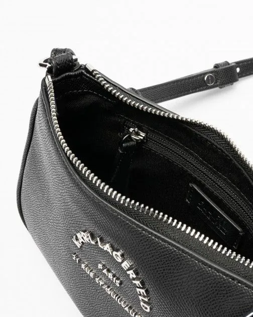 Bolso de hombro Karl Lagerfeld RSG Metal SM Zip CB Negro