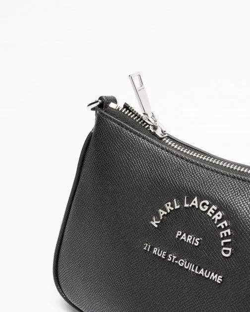 Bolso de hombro Karl Lagerfeld RSG Metal SM Zip CB Negro