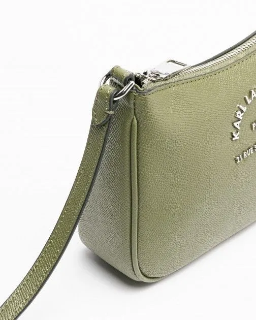 Bolso de hombro Karl Lagerfeld RSG Metal SM Zip CB Verde