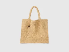 Bolso shopper de efecto paja