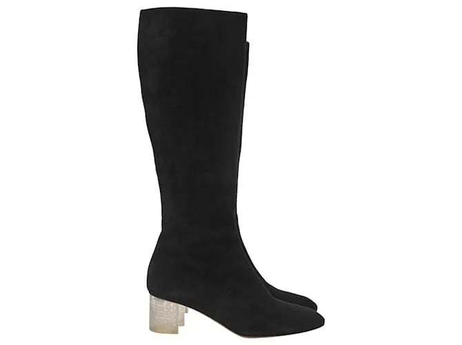 Botas Altas Alaïa en Ante Negro 