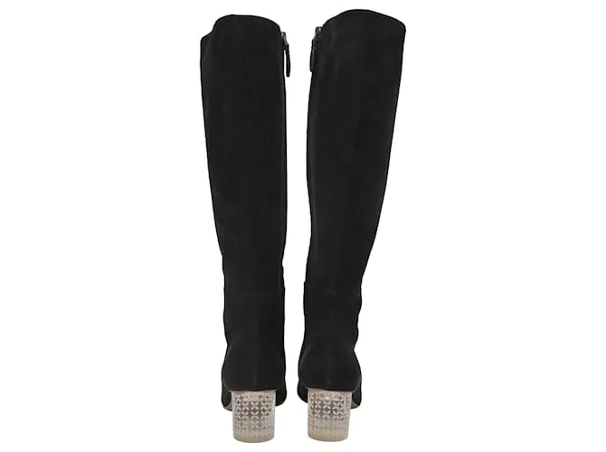 Botas Altas Alaïa en Ante Negro 