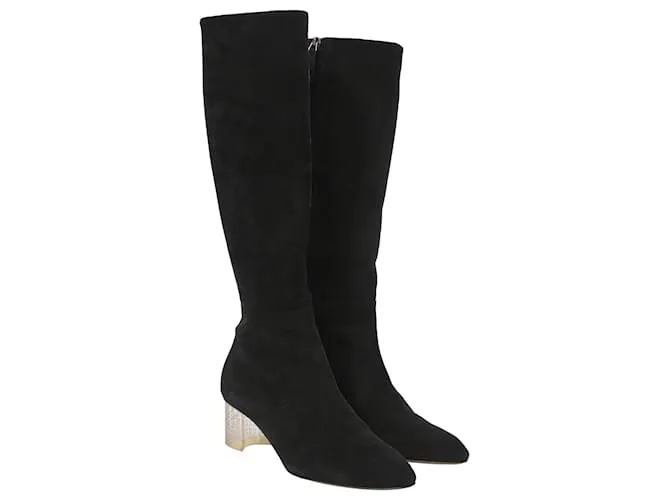 Botas Altas Alaïa en Ante Negro 