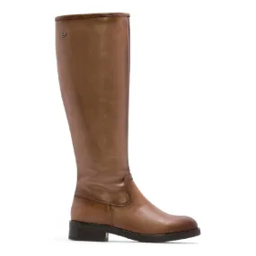 BOTAS ALTAS DE PIEL TAUPE CON CREMALLERA ELBA PORRONET