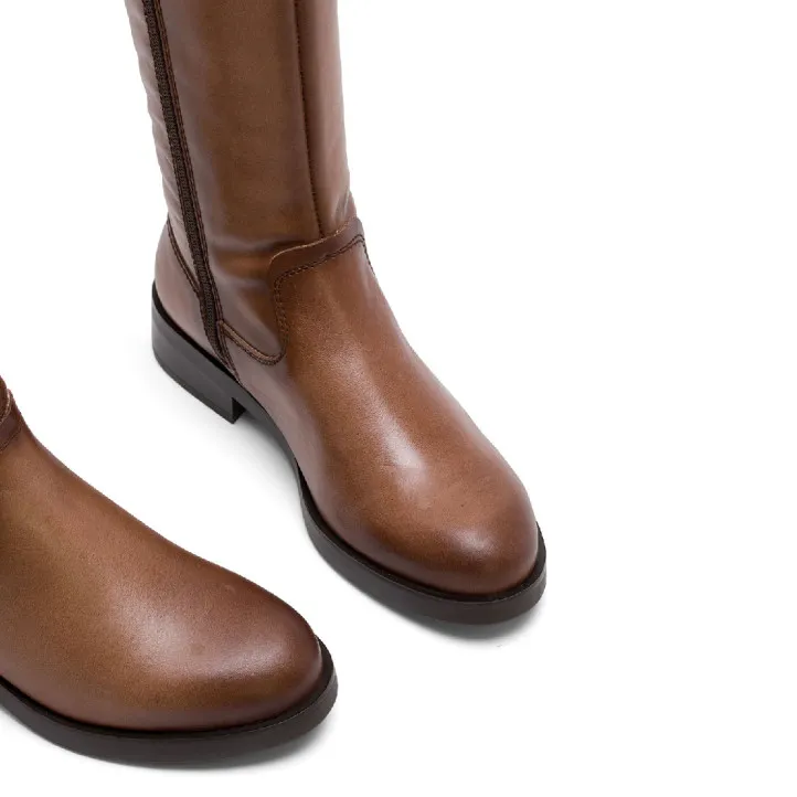 BOTAS ALTAS DE PIEL TAUPE CON CREMALLERA ELBA PORRONET