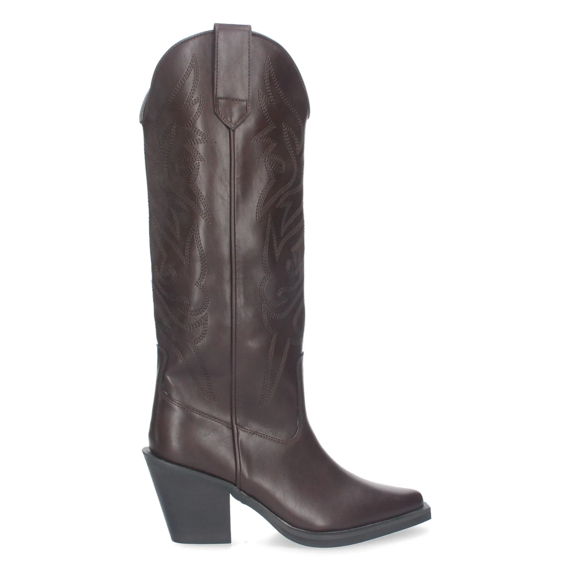 Botas altas marrón tacón campero estilo cowboy mujer