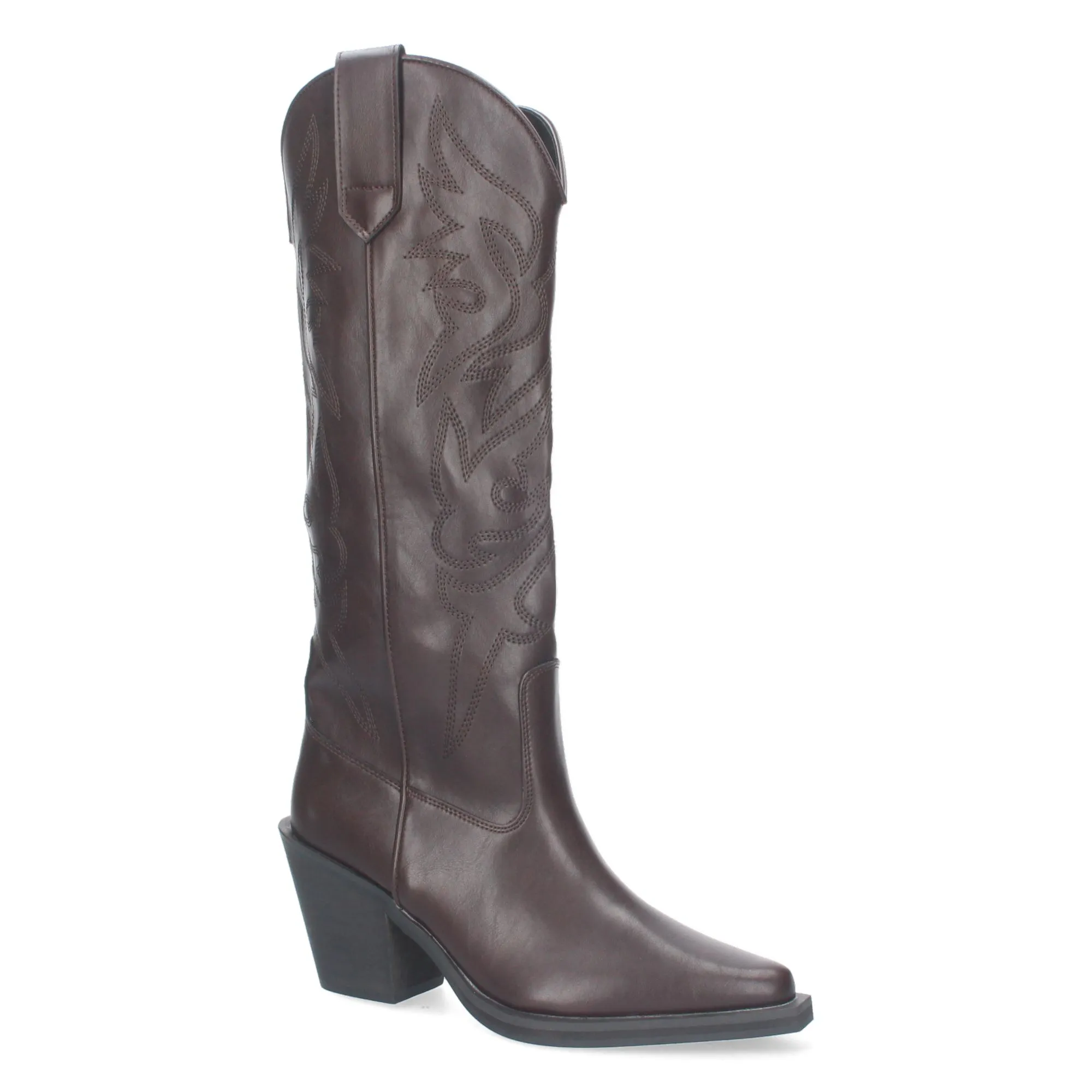 Botas altas marrón tacón campero estilo cowboy mujer