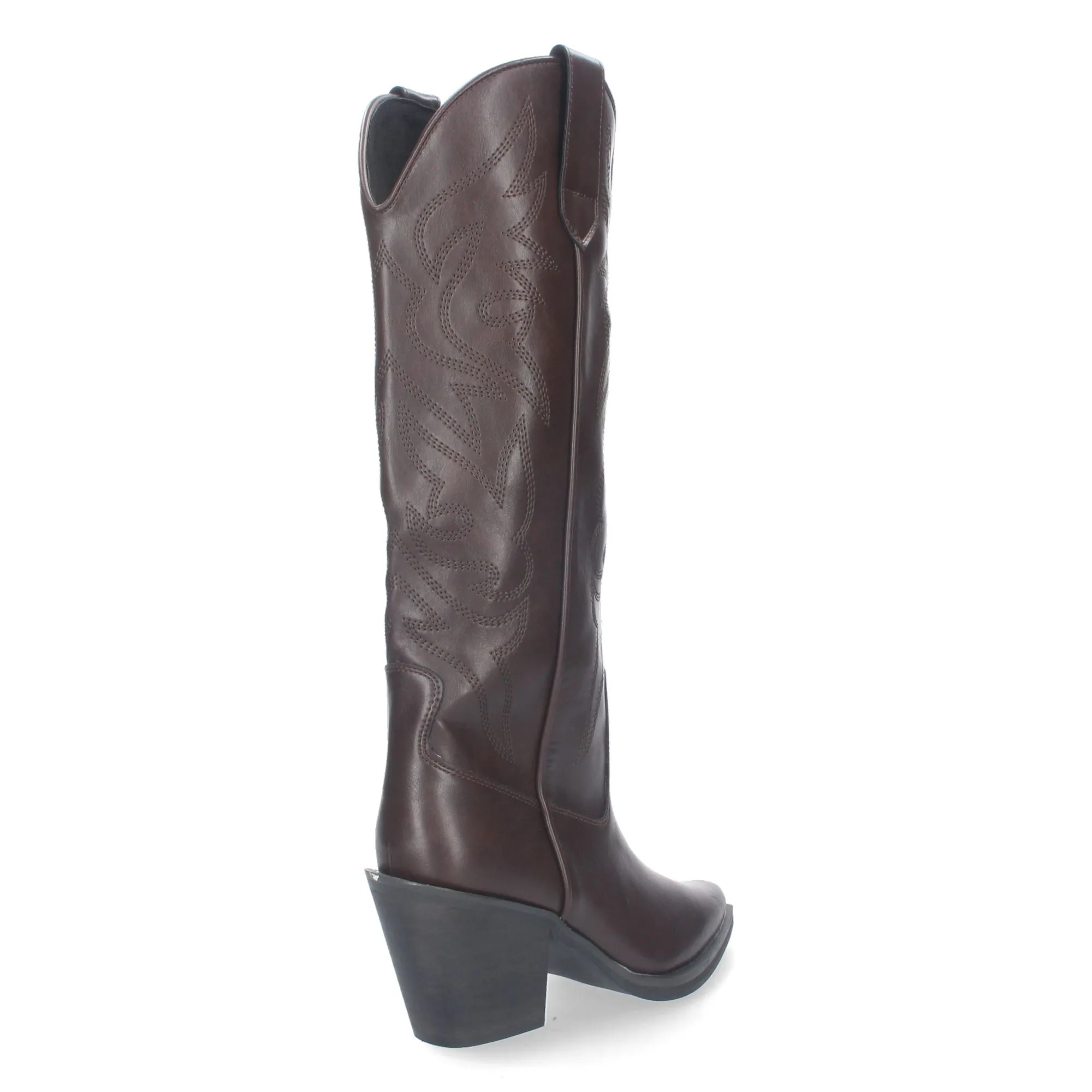 Botas altas marrón tacón campero estilo cowboy mujer