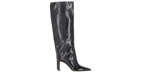 Botas altas Mavis 85 en cuero de ternera negro con estampado de cocodrilo de Jimmy Choo 