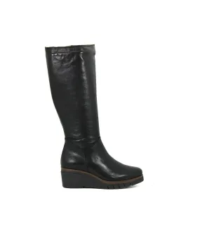 BOTAS ALTAS MUJER CUÑA 10-1139  NEGRO