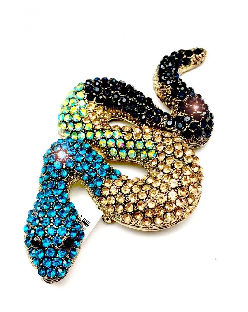 BROCHES BODAS GRANDES DE PEDRERIA ELEGANTE SERPIENTE ONLINE 