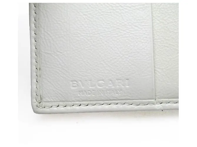 Bulgari Cartera de cuero para mujer Bvlgari Parentesi 31544 Blanco 