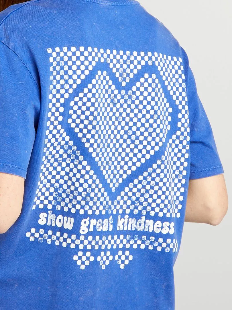 Camiseta holgada estampada - AZUL