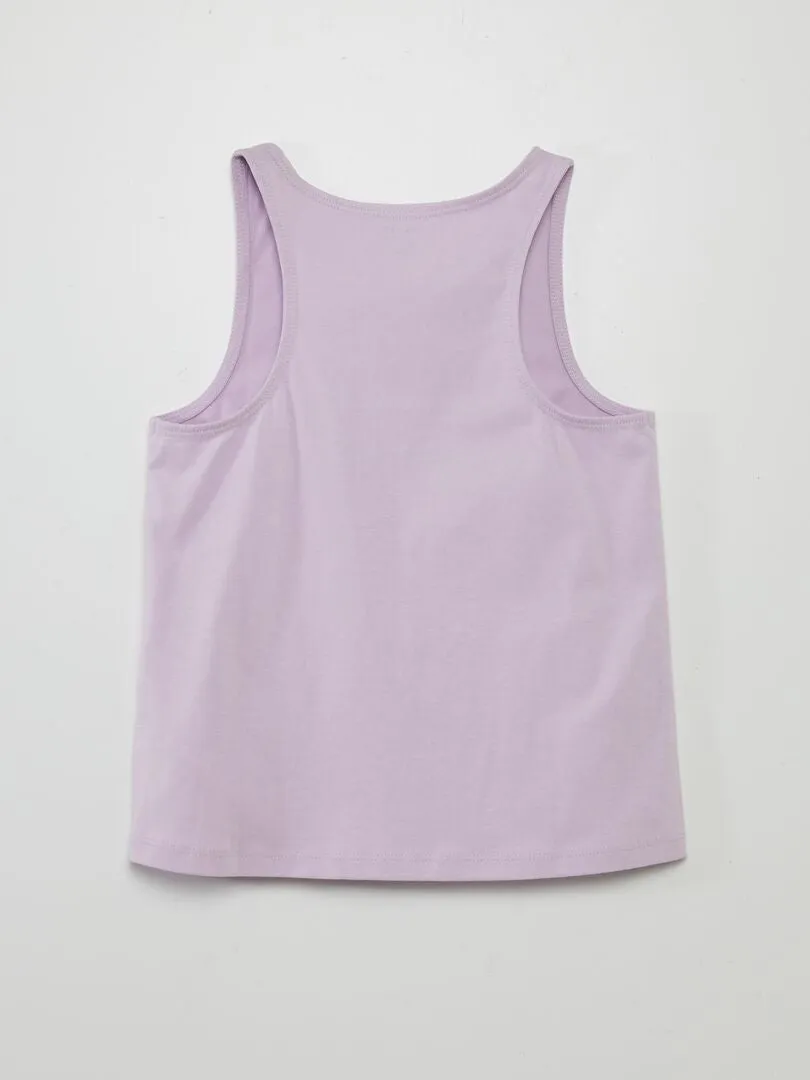 Camiseta sin mangas con espalda olímpica y detalle - PURPURA