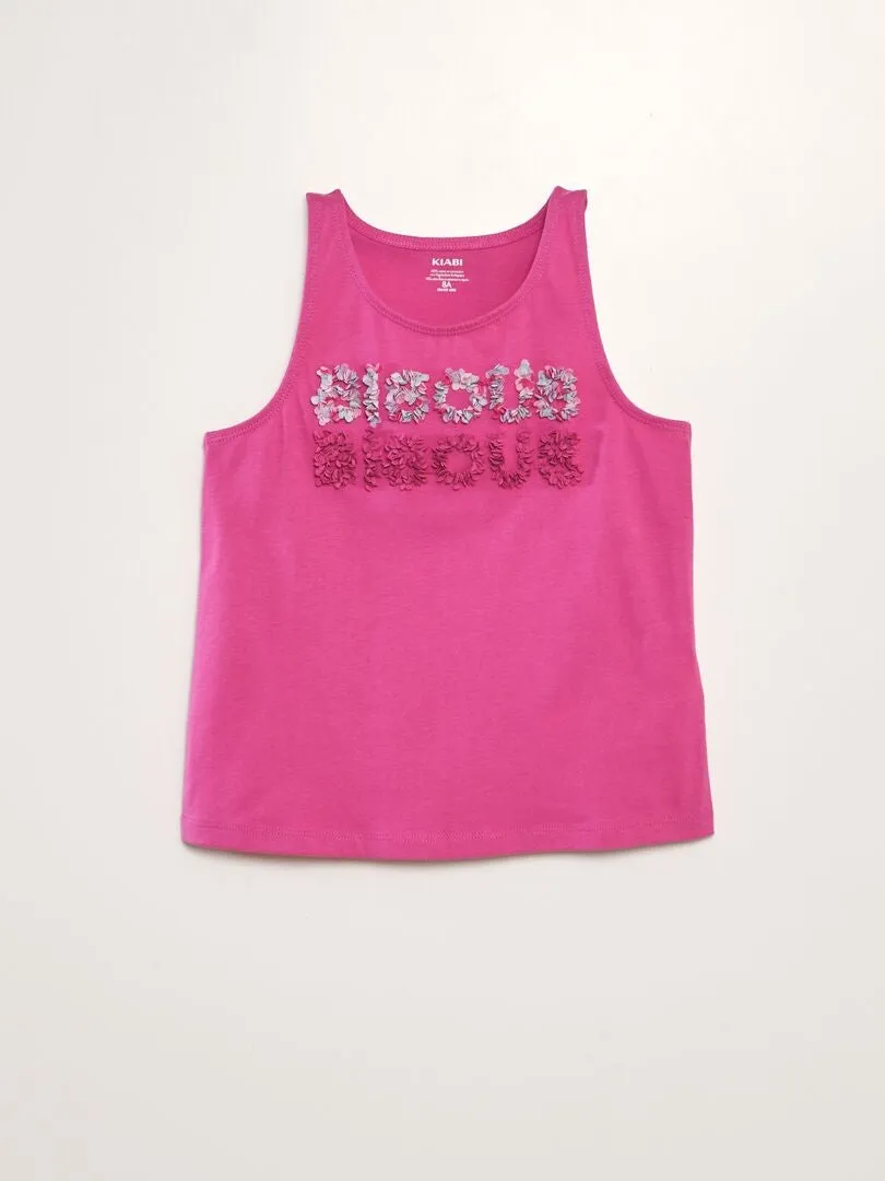 Camiseta sin mangas con espalda olímpica y detalle - ROSA