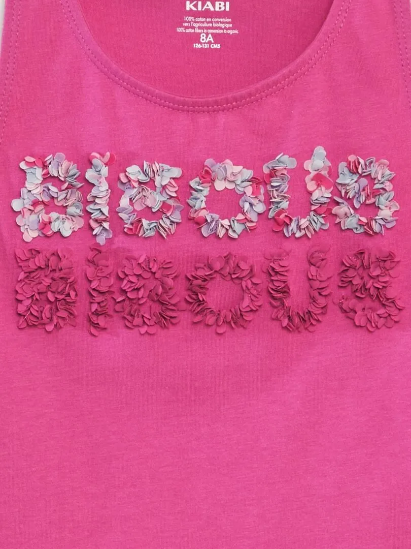 Camiseta sin mangas con espalda olímpica y detalle - ROSA