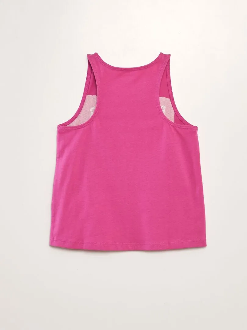 Camiseta sin mangas con espalda olímpica y detalle - ROSA