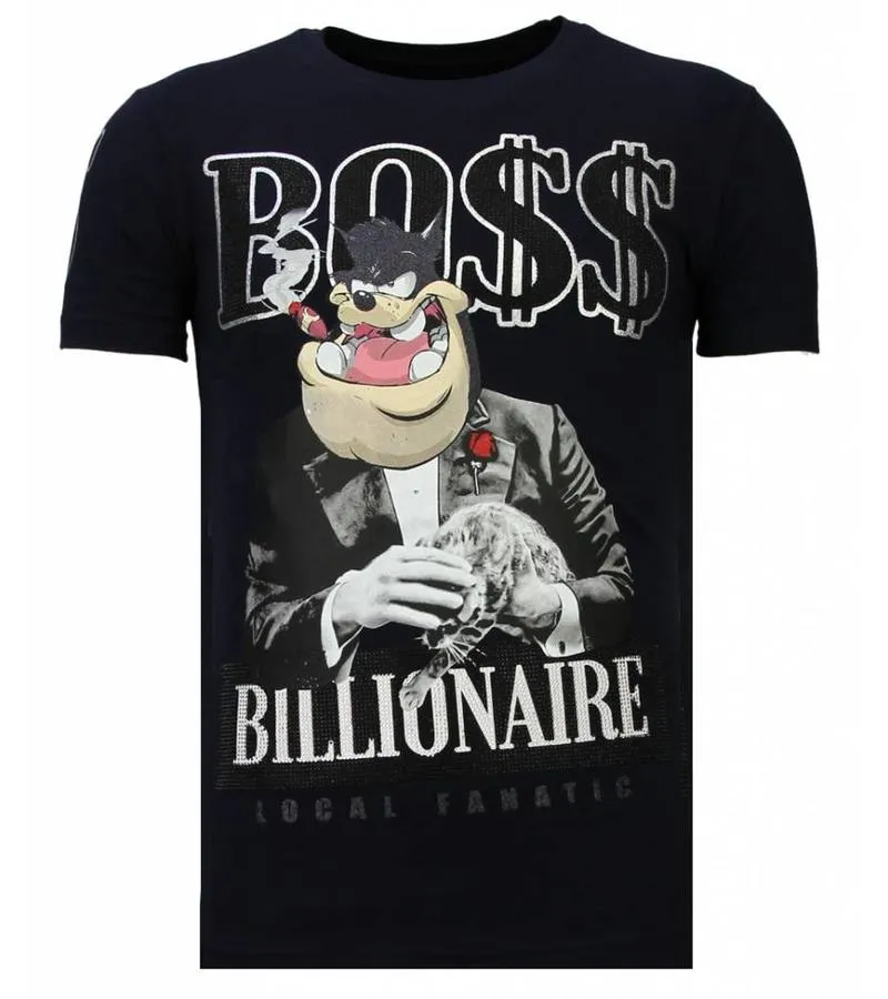 Camisetas - Billionaire Boss - Rhinestone Camisetas - Azul