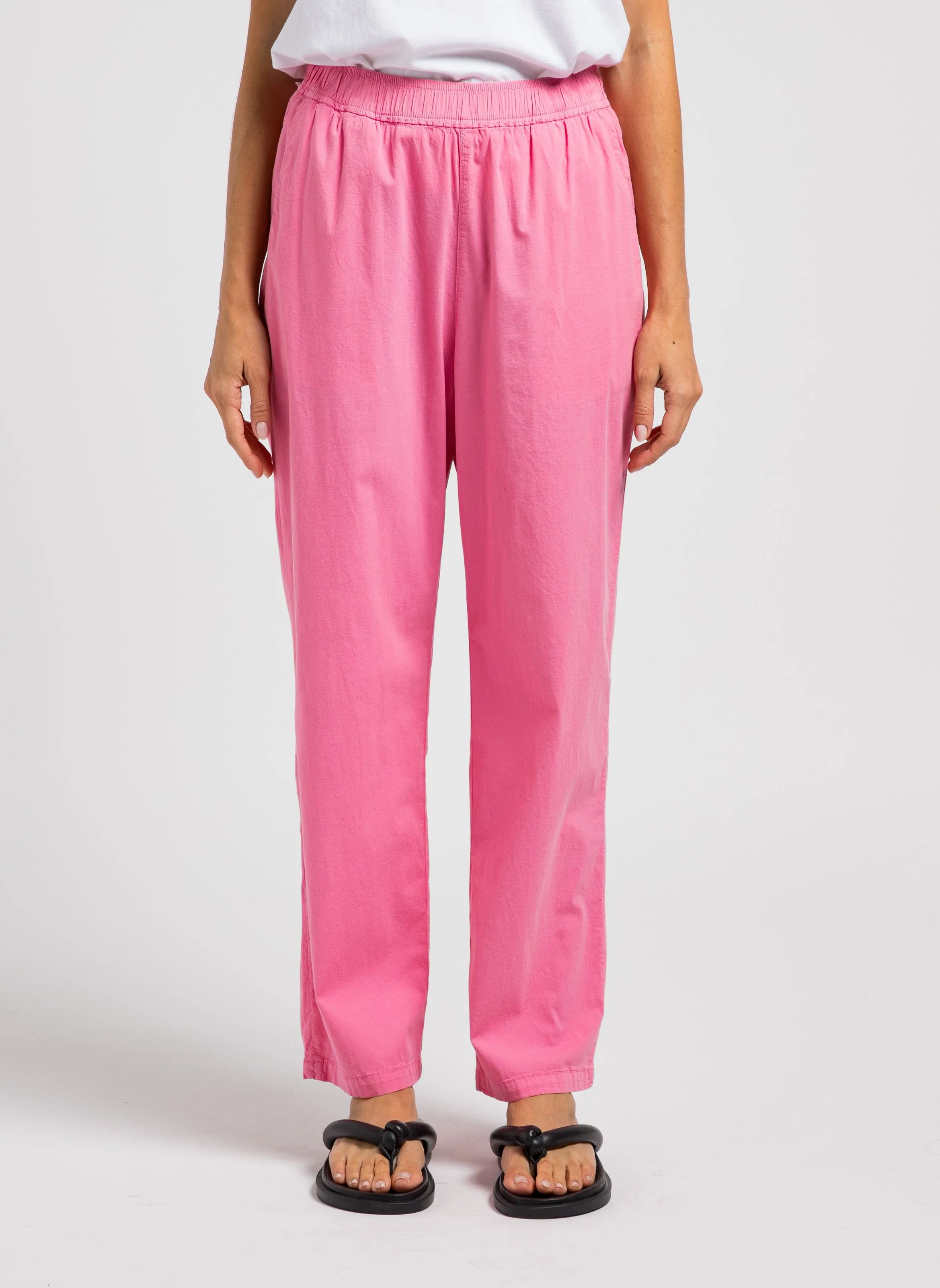 CAPRI - Pantalón paracaídas de mezcla de algodón en rosa