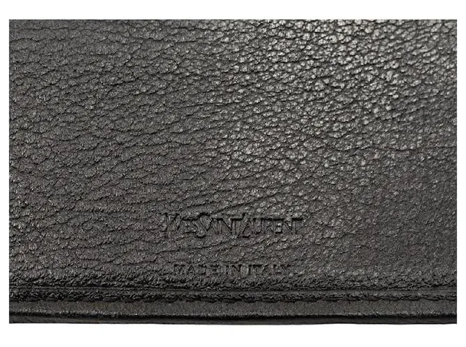 Cartera de cuero bifold Yves Saint Laurent GUE568985 en muy buen estado Negro 