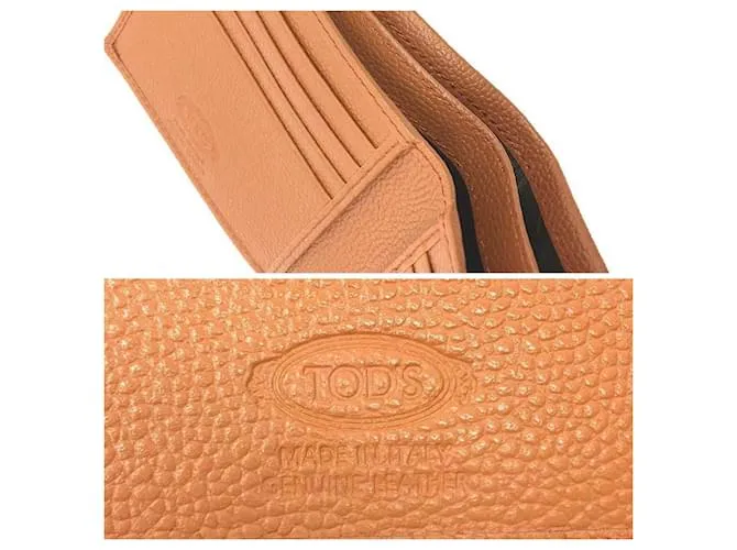 Cartera de cuero camel de tres pliegues Tod's Camello 