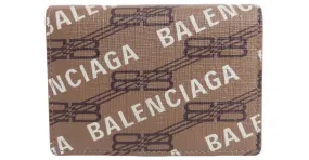 Cartera de cuero marrón de tres pliegues Balenciaga Castaño 