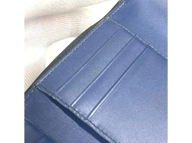 Cartera de cuero navy de tres pliegues Loewe Azul marino 