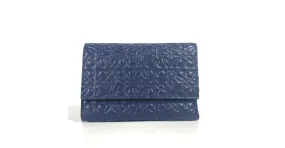 Cartera de cuero navy de tres pliegues Loewe Azul marino 