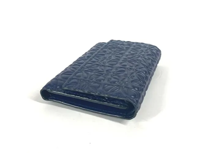 Cartera de cuero navy de tres pliegues Loewe Azul marino 