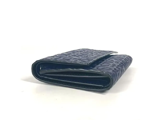 Cartera de cuero navy de tres pliegues Loewe Azul marino 