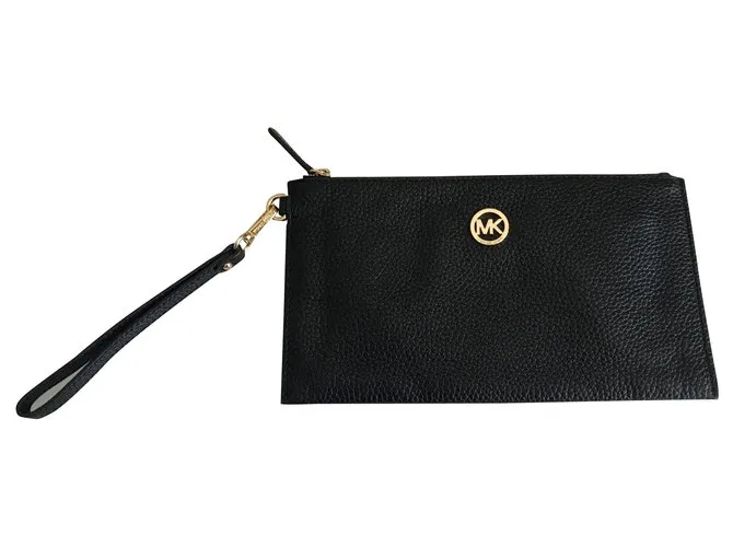 Cartera de cuero negra de Michael Kors Negro 