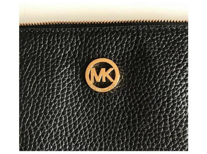 Cartera de cuero negra de Michael Kors Negro 