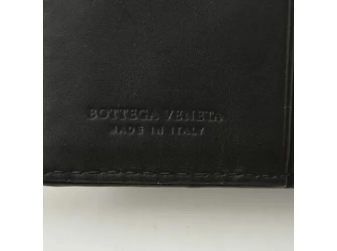 Cartera de cuero negro Intrecciato de Bottega Veneta 