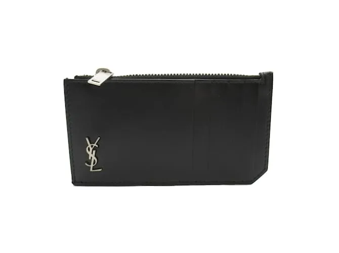 Cartera de cuero negro Saint Laurent 