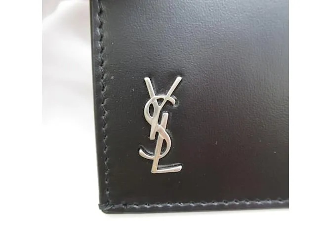 Cartera de cuero negro Saint Laurent 