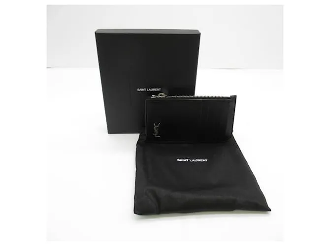 Cartera de cuero negro Saint Laurent 