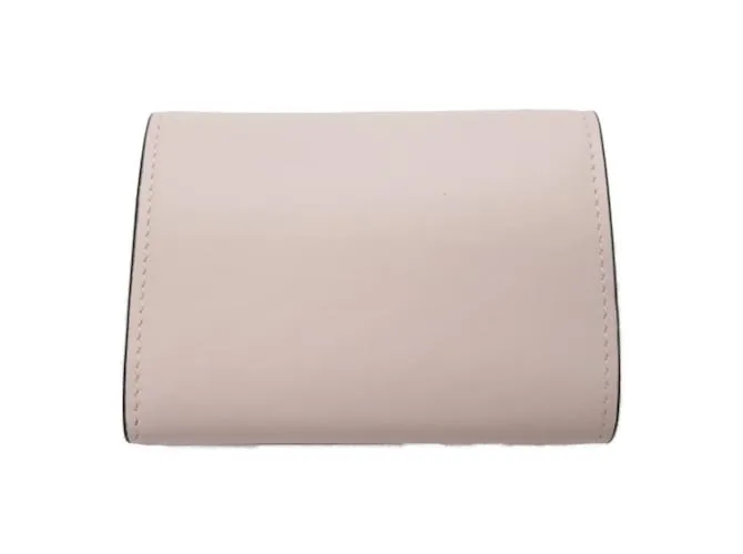 Cartera de cuero rosa de tres pliegues Christian Louboutin 