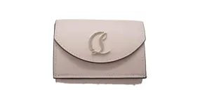 Cartera de cuero rosa de tres pliegues Christian Louboutin 