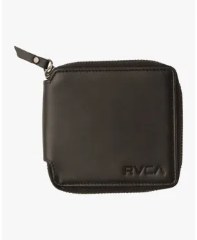 Cartera de cuero RVCA Zip Around Negra