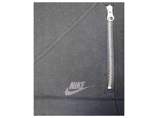 Chaqueta de algodón negro con botones en la parte delantera de Nike 