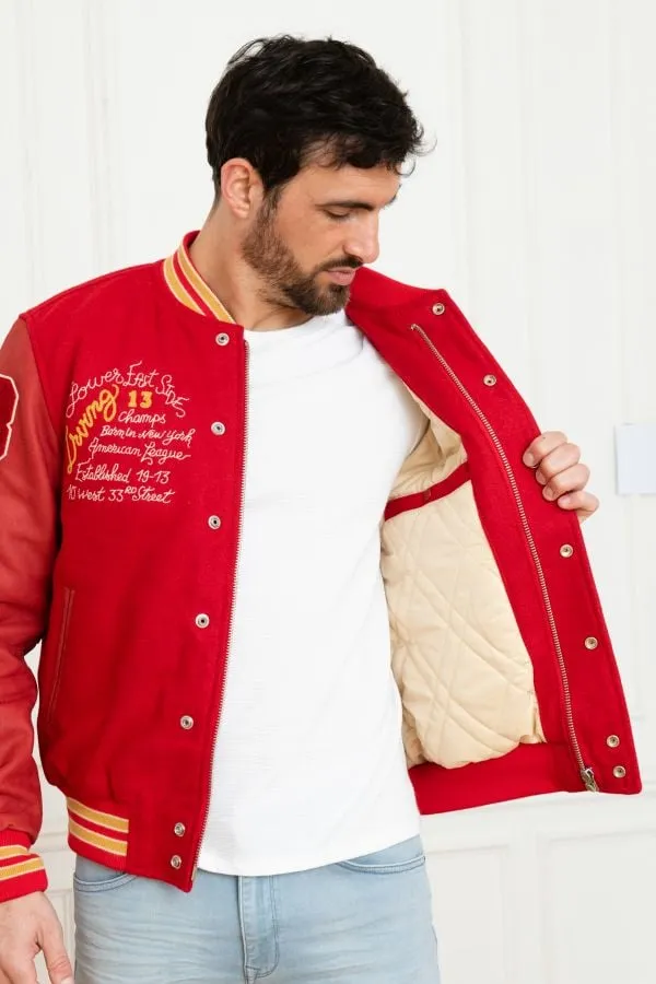 Chaqueta Hombre Schott Lcteddybd Red Red