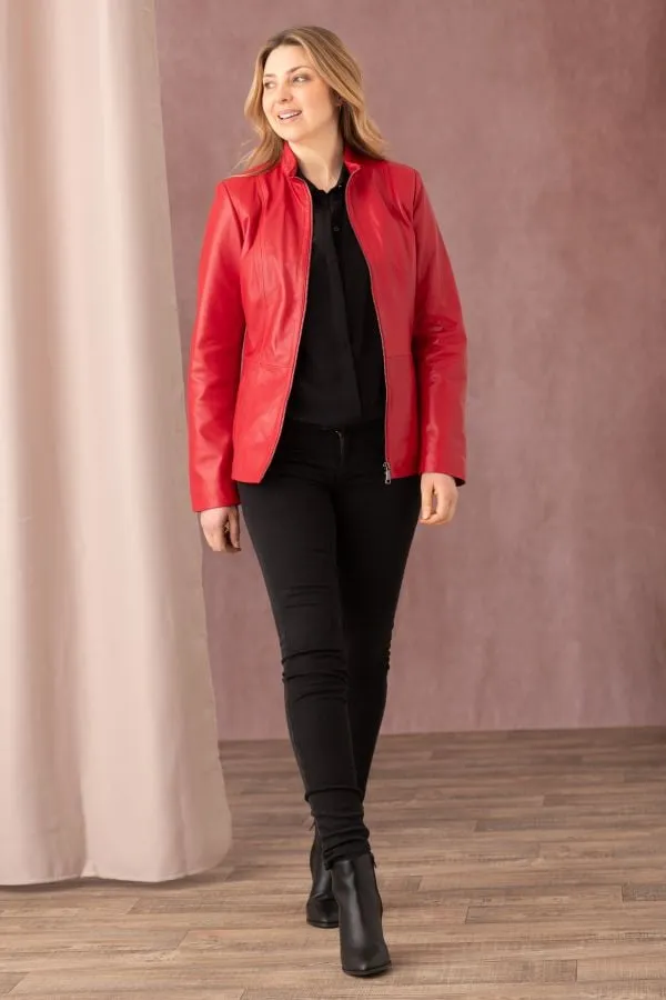 Chaqueta Mujeres Cityzen Irina Agneau Perle Rouge