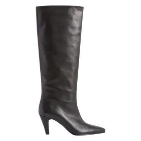 CLAUDIE PIERLOT Botas altas de piel vaqueta en negro