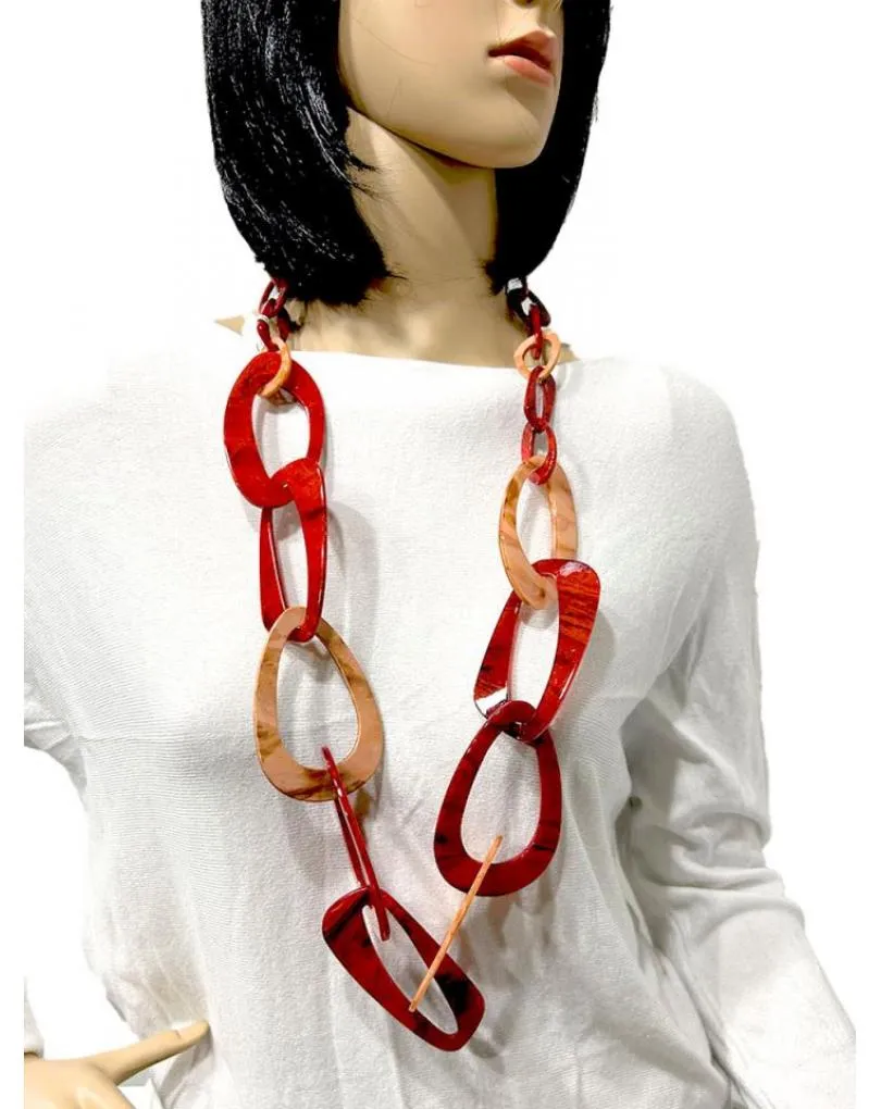 COLLARES ROJOS CON ESLABONES GRANDES PARA UN FABULOSO LOOK